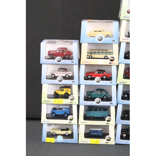 1043 - 56 Boxed / cased 1/76 and N Gauge scale Oxford diecast models to include Commercials and Omnibus exa... 