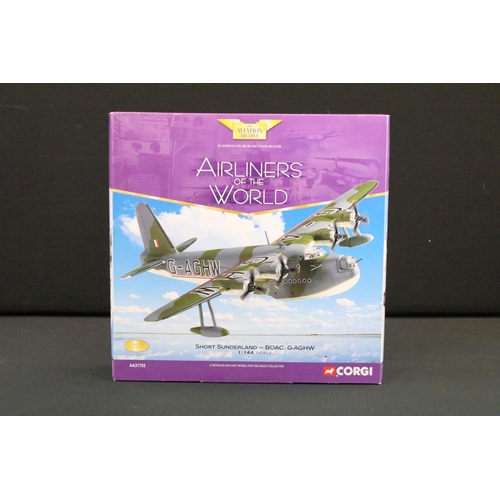 1044 - Six boxed 1/144 scale Corgi The Aviation Archive diecast models to include 2 x Classic Propliners fe... 