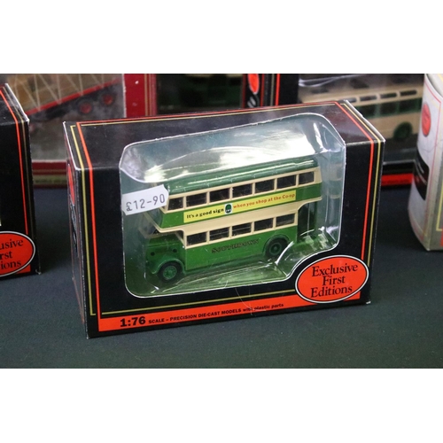 1045 - 28 Boxed EFE Exclusive First Editions diecast model buses, diecast excellent condition with small re... 