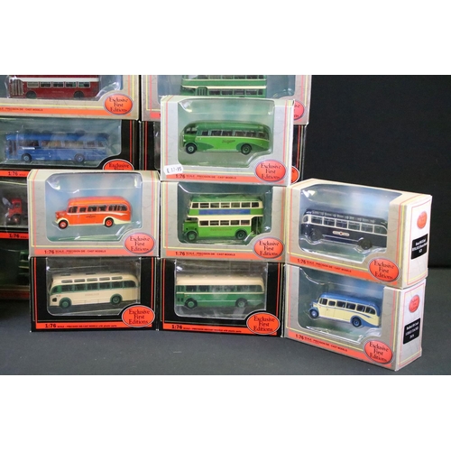 1045 - 28 Boxed EFE Exclusive First Editions diecast model buses, diecast excellent condition with small re... 