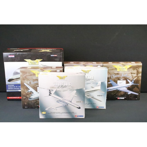 1046 - Six boxed 1/144 scale Corgi The Aviation Archive diecast models to include 2 x Classic Propliners fe... 