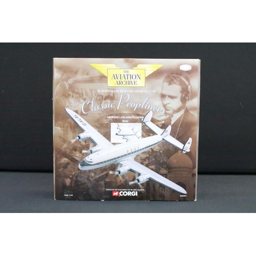 1046 - Six boxed 1/144 scale Corgi The Aviation Archive diecast models to include 2 x Classic Propliners fe... 