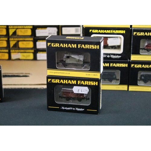 70 - 62 Boxed Graham Farish N gauge items of rolling stock to include 2305 Single Vent Van BR, 2205 Miner... 