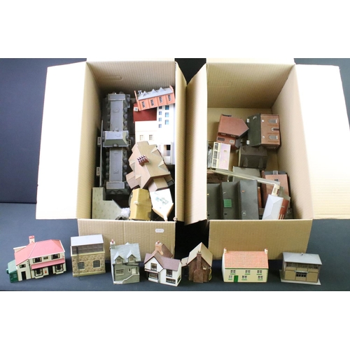 155 - Quantity of OO gauge trackside buildings featuring Hornby Skaledale and plastic examples (two boxes)