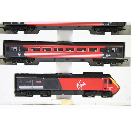 165 - Hornby OO gauge Virgin Train Pack with Lady In Red & Maiden Voyager, contained within original polys... 