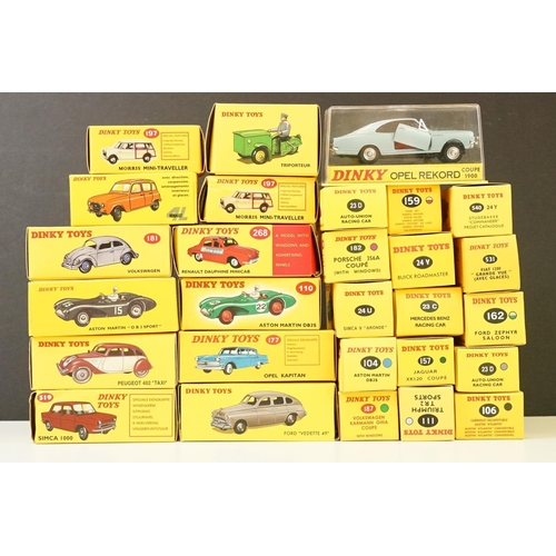 1051 - 28 Boxed Atlas / Norev  Dinky diecast models to include 14 Triporteur, 104 Aston Martin DB3S, 182 Po... 