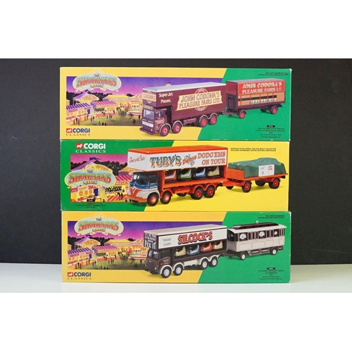 1063 - Nine Boxed Corgi Classics The Showmans Range ltd edn diecast models to include 21701, 24801, 09901, ... 