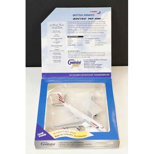 1066 - 12 Boxed diecast model planes to include 6 x Corgi 100 Years of Flight, Gemini Jets BA Boeing 747-40... 