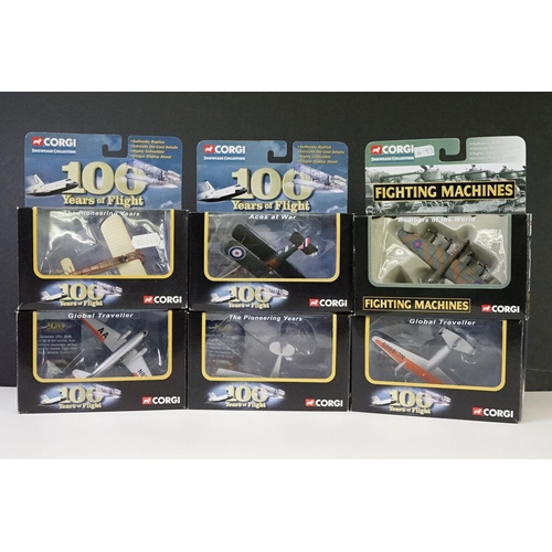 1066 - 12 Boxed diecast model planes to include 6 x Corgi 100 Years of Flight, Gemini Jets BA Boeing 747-40... 