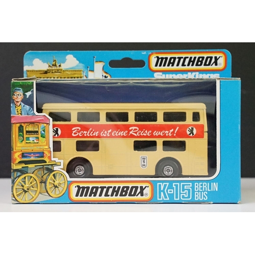 1067 - Seven boxed Matchbox SuperKings / King Size diecast models to include K87 Tractor and Rotary Rake, K... 