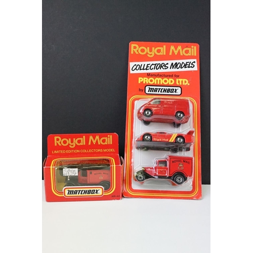 1068 - 21 Boxed / carded Matchbox diecast models to include carded Royal Mail three pack set, 2 x carded 65... 