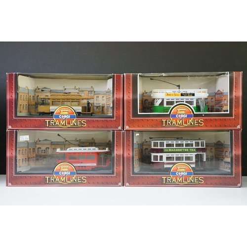 1081 - 27 Boxed / cased Corgi diecast public transport models to include 5 x Tramlines, 4 x Bus Operators o... 