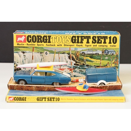 1325 - Boxed Corgi Gift Set 10 Marlin Rambler Sports Fastback with 2 x Ottersport Kayak, figure and Camping... 