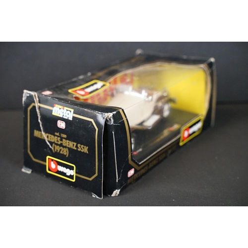 1129 - Six boxed 1/18 and 1/24 scale Burago diecast models to include Mercedes-Benz 300 SL 1954, Lamborghin... 