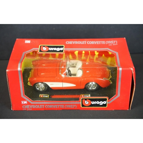 1129 - Six boxed 1/18 and 1/24 scale Burago diecast models to include Mercedes-Benz 300 SL 1954, Lamborghin... 