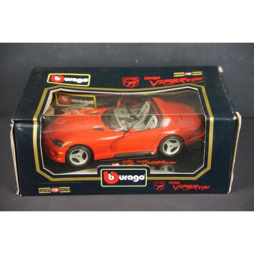 1129 - Six boxed 1/18 and 1/24 scale Burago diecast models to include Mercedes-Benz 300 SL 1954, Lamborghin... 