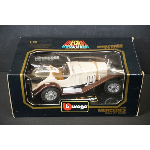 1129 - Six boxed 1/18 and 1/24 scale Burago diecast models to include Mercedes-Benz 300 SL 1954, Lamborghin... 