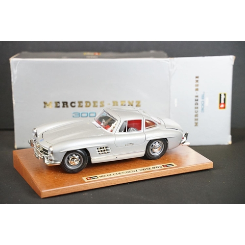 1129 - Six boxed 1/18 and 1/24 scale Burago diecast models to include Mercedes-Benz 300 SL 1954, Lamborghin... 