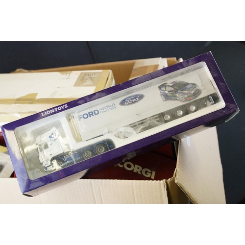 1136 - Collection of around 30 boxed diecast models to include mainly haulage models to include Corgi Super... 