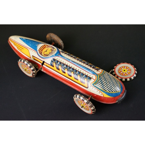 1156 - Nine play worn early-to-mid 20th C tinplate / clockwork models to include 2 x Joustra (featuring Por... 