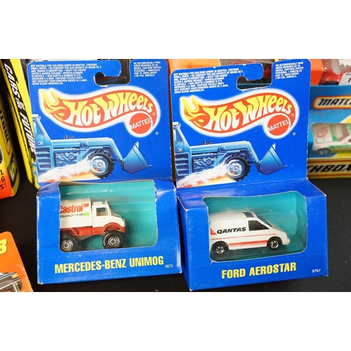 1162 - Around 40 boxed / carded Mattel Hot Wheels & Matchbox diecast models, circa 1980's / 90's, featuring... 