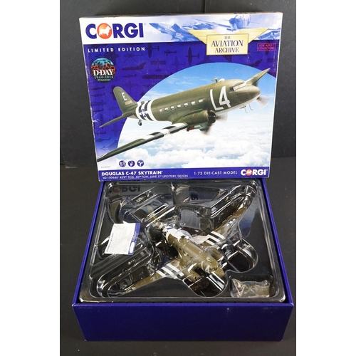 1163 - Three boxed Corgi The Aviation Archive 1/72 ltd edn diecast models to include AA38207 Douglas C-47 S... 