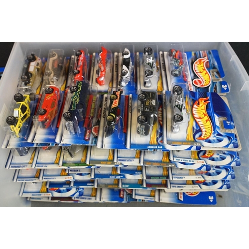 1170 - Around 120 carded Mattel Hot Wheels diecast models, appearing vg (some dustiness). (2 boxes)