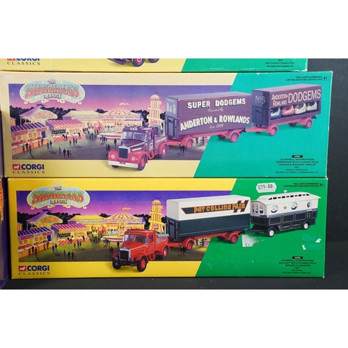 1182 - 13 Boxed Corgi diecast models to include 7 x The Showmans Range (09901, 15901, 24801, 21701, 16502 &... 