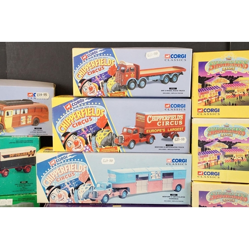 1182 - 13 Boxed Corgi diecast models to include 7 x The Showmans Range (09901, 15901, 24801, 21701, 16502 &... 