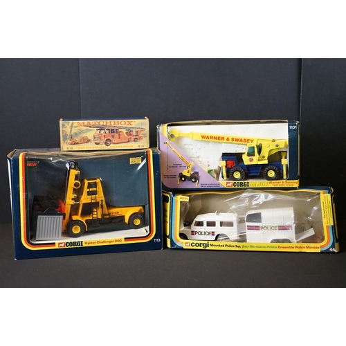 1186 - Four boxed diecast models to include Matchbox K15 Merryweather Fire Engine and 3 x Corgi (1113 Hyste... 