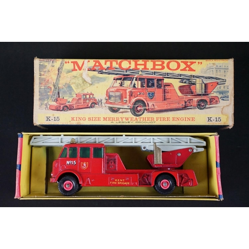 1186 - Four boxed diecast models to include Matchbox K15 Merryweather Fire Engine and 3 x Corgi (1113 Hyste... 