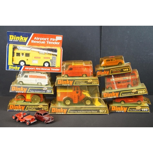 1187 - Eight boxed Dinky diecast models to include 973 Eaton Yale Articulated Tractor Shovel, 279 Aveling B... 