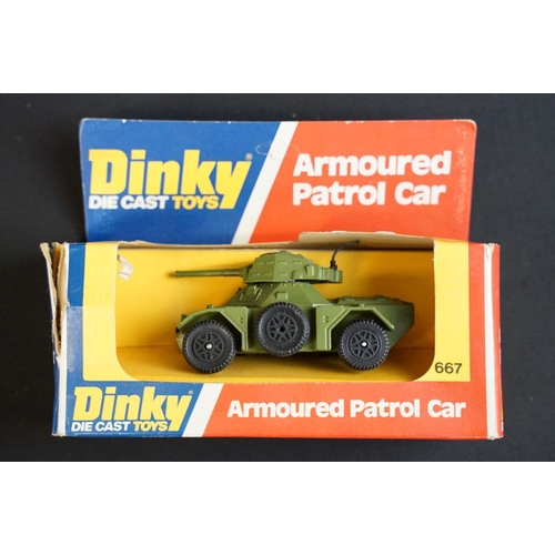 1189 - Eight boxed Dinky military diecast models to include 681 DUKW Amphibian Speedwheels, 625 6 Pounder A... 