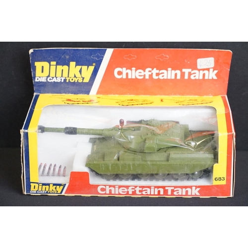 1189 - Eight boxed Dinky military diecast models to include 681 DUKW Amphibian Speedwheels, 625 6 Pounder A... 