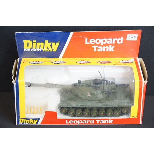 1189 - Eight boxed Dinky military diecast models to include 681 DUKW Amphibian Speedwheels, 625 6 Pounder A... 