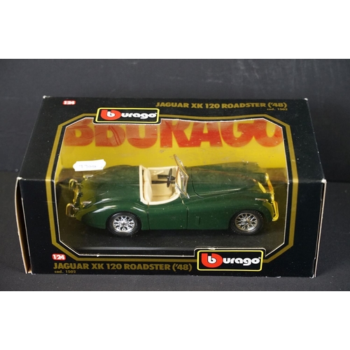 1192 - Two boxed Burago 1/24 diecast models to include 1509 Mercedes Benz SSK and 1502 Jaguar XK120 Roadste... 