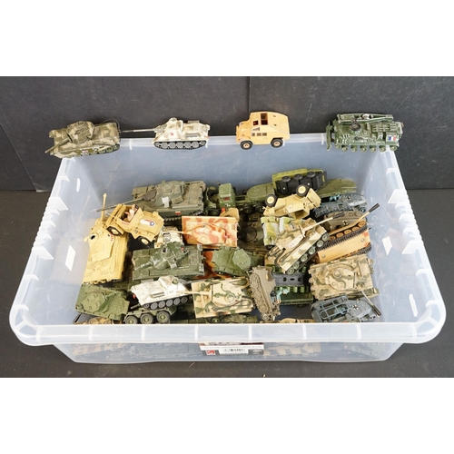 1200 - Collection of around 50 play worn army related diecast models to include Corgi, Britains and Polisti... 