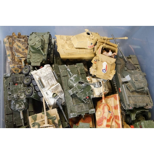 1200 - Collection of around 50 play worn army related diecast models to include Corgi, Britains and Polisti... 