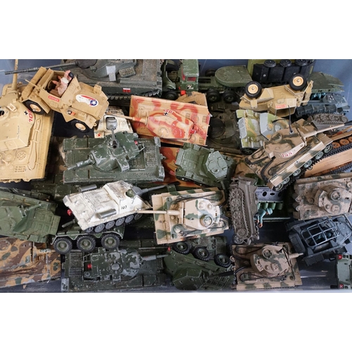 1200 - Collection of around 50 play worn army related diecast models to include Corgi, Britains and Polisti... 