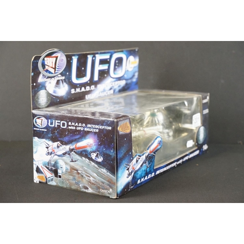 1201 - Boxed Product Enterprise Gerry Anderson UFO SHADO Interceptor with UFO Saucer diecast model, diecast... 