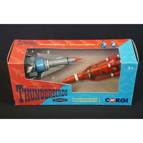 1203 - Four boxed / cased Corgi Hornby Thunderbirds diecast models to include CC00901 Thunderbirds 1 & 3, C... 