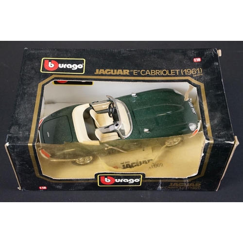 1117 - Seven boxed diecast models to include 2 x Burago 1/18 (Jaguar E Cabriolet and Jaguar SS100), 3 x Pro... 