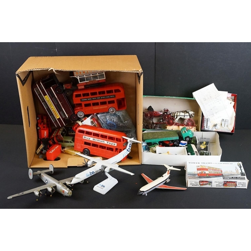 1228 - Collection of diecast, metal & plastic models, to include kit-built examples, featuring Crescent, Ho... 