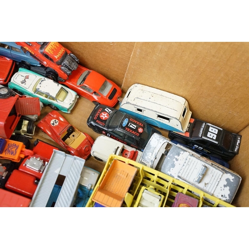 1231 - Around 80 play worn mid 20th C onwards diecast models to include Dinky, Corgi, Matchbox etc plus a l... 