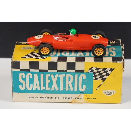 1286 - Five boxed Triang Scalextric racing car models to include C54 Lotus Racing Car in yellow, C82 Lotus ... 