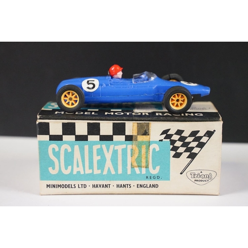 1286 - Five boxed Triang Scalextric racing car models to include C54 Lotus Racing Car in yellow, C82 Lotus ... 