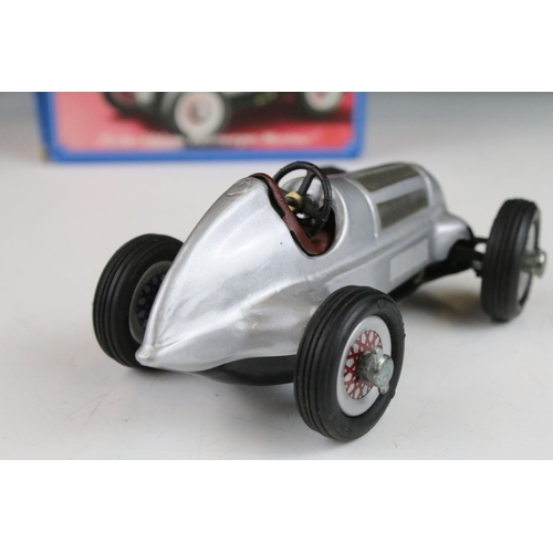 1349 - Boxed Schuco Studio Mercedes Grand Prix 1936 tinplate clockwork model, no 1050, with key, instructio... 