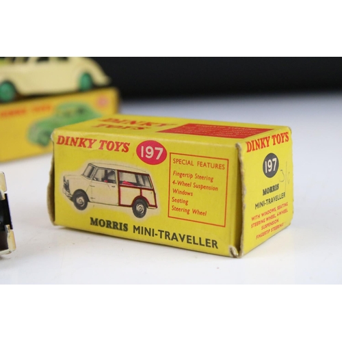 1352 - Six boxed Dinky diecast models to include 158 Riley Saloon in cream with green hubs, 164 Vauxhall Cr... 