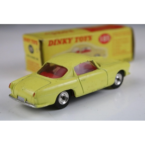 1352 - Six boxed Dinky diecast models to include 158 Riley Saloon in cream with green hubs, 164 Vauxhall Cr... 