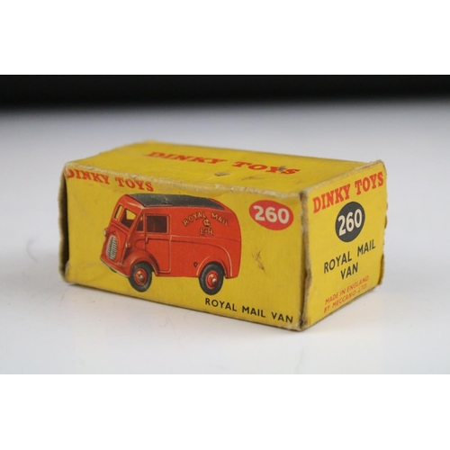 1353 - Seven boxed Dinky diecast models to include 260 Royal Mail Van, 238 Jaguar Tyoe D Racing Car in turq... 